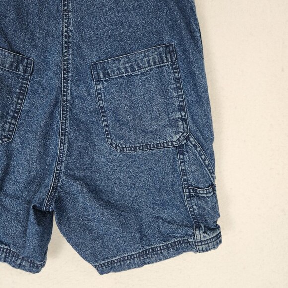 Woolrich Overalls Womens Small Denim Jean Shorts Romper 90s Shortalls Casual - Picture 11 of 11